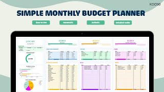 Best Budget Planner for Beginner in 2024  Simple Monthly Budget Planner for Google Sheets [upl. by Asillam]