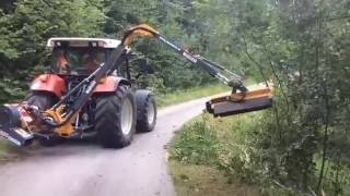 Steyr MT mit Hydrac Böschungsmäher im Praxiseinsatz [upl. by Sax]