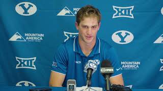 Kedon Slovis  BYU Football  Postgame Press Conference  Kansas  September 23 2023 [upl. by Anivas]