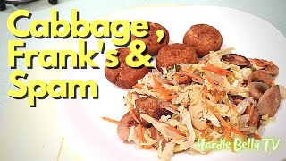 CABBAGE FRANKS AND SPAM WITH CAULIFLOWER FRIED DUMPLINGS RECIPE [upl. by Roice717]