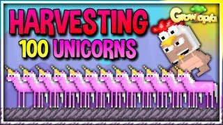 HARVESTING 100 UNICORNS ft ZStepXD  Growtopia [upl. by Gilman]