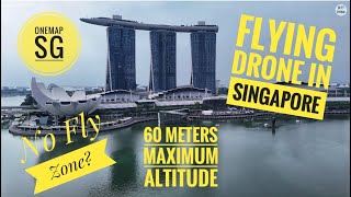 Flying Drone in Singapore Marina Bay  Merlion  DJI Mini 4 Pro Drone [upl. by Wildon]