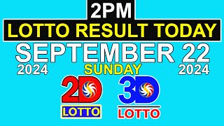 2pm Lotto Result Today September 22 2024 Sunday [upl. by Minta]