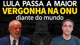 VERGONHA INTERNACIONAL  LULA tem microfone cortado durante seu discurso na ONU [upl. by Alenas]