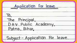 Application for leave  Application for leave one day  Application for leave class 8  English [upl. by Sheedy]