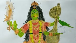 Drawing Matangi MataMahakali pooja Sharma as Matangi Mata by The Sahani Arts [upl. by Eal]