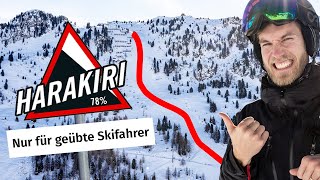 Die Steilste Piste im Zillertal Harakiri 78 Gefälle im Skigebiet Mayrhofen [upl. by Oigimer]