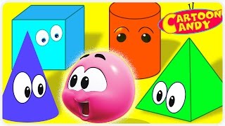 Learn with Colorful Shapes  WonderBalls  Cartoons For Children  Cartoon Candy [upl. by Llener]