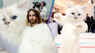 Jared Leto Comes to Met Gala 2023 Dressed as Karl Lagerfeld’s Cat Choupette [upl. by Banebrudge]