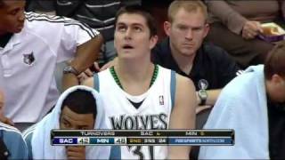 Darko Milicic vs Kings 200910 NBA regular season [upl. by Okubo18]