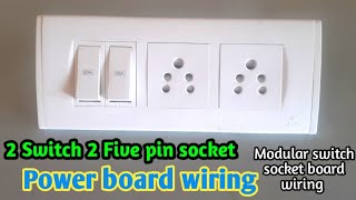 2 Five pin socket 2 20A switch wiring kaise kare  Modular board complete wiring  Board wiring [upl. by Trenna811]