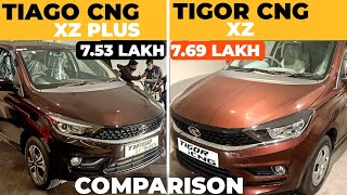 Tata Tiago cng xz plus vs Tata Tigor cng Xz comparison l Tiago cng vs Tigor cng comparison l MRCars [upl. by Arad]