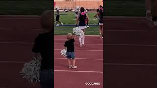 Toddler Cheers On Football Field With Sister📣 shorts [upl. by Dagall]