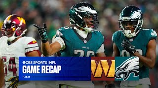 Saquon Barkley POWERS Eagles surge to beat Commanders on TNF win 6th straight  Game Recap [upl. by Ayotan]