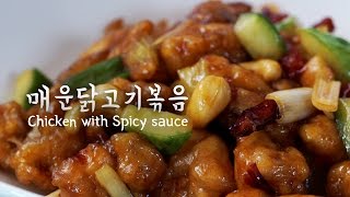 매운 닭고기볶음 요리 중식 중국요리 궁보기정 Chicken with Spicy sauce [upl. by Eizdnil]