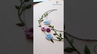 Hand embroidery flowers  Flower embroidery design  Satin stitch tutorial [upl. by Fita]