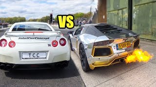 Nissan GTR R35 vs Lamborghini Aventador LP7004  Exhaust Sound amp Accelerations [upl. by Neret164]