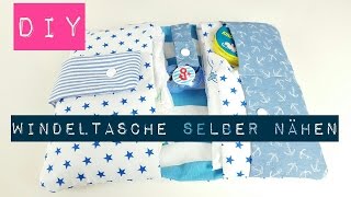 DIY Windeltasche mit Schnullerband und Innenfächern selber nähen  DIY Kajuete [upl. by Flavia28]