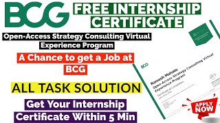 BCG Internship Certificate  All Task Solution  Inside Sherpa Free Internship Certificate [upl. by Aniez]