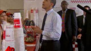 Raw Video Obama Stops for Cheeseburgers [upl. by Philemol]