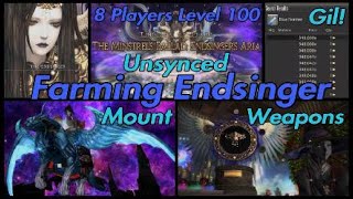 FFXIV Endsinger Unsynced 8 Player Mount Farm at Level 100 Endsingers Aria Extreme [upl. by Fantasia]