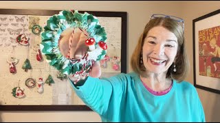 Winterly Fabric Gathered Wreath Christmas Ornament [upl. by Hatcher]