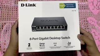 DLINK DGS108 GIBABIT NETWORK SWITCH 8 Ports  Unboxing Quick Look amp Testing [upl. by Hayidah200]