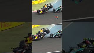 Crash Max Verstappen amp Lewis Hamilton F1 Hungarian GP 2024 [upl. by Refotsirk]