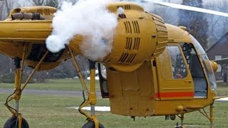 Kamov26 helicopter  smoky and flamy cold start [upl. by Christalle]