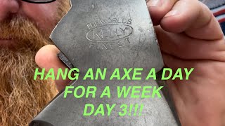 HANG AN AXE A DAY FOR A WEEK DAY 3 Hewing hatchet and flat platens [upl. by Winnah]