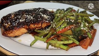 Teriyaki Salmon with Stir Fry Veggies [upl. by Jase]