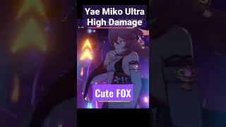 Yae Miko 200K Damage One Shoot One Kill  Yae Miko Build DPS showcase shorts genshinimpact [upl. by Airrotal]