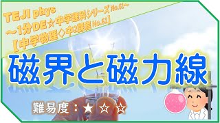 【1分DE☆中学理科シリーズ61】《中2＊物理編61》磁界と磁力線 [upl. by Netsrijk]