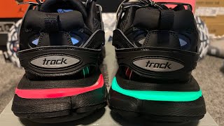 Balenciaga track LED sneakers on foot review [upl. by Rudy387]