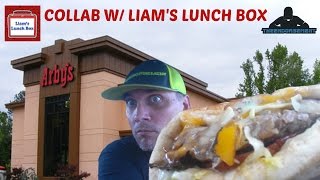 ARBYS NEW STEAK FAJITA FLATBREAD REVIEW 215 COLLAB W LIAMS LUNCH BOX [upl. by Nekial433]