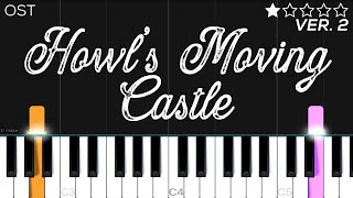 Howl’s Moving Castle Theme  EASY Piano Tutorial [upl. by Aikemit562]