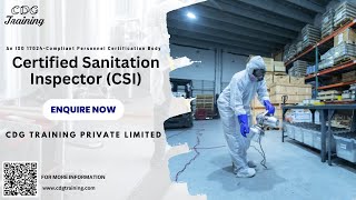 Certified Sanitation Inspector CSI  Comprehensive Training Course by CDG Training Private Limited [upl. by Siva160]