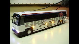 Custom 150 MCI Greyhound NEON coach with working lights [upl. by Recor728]