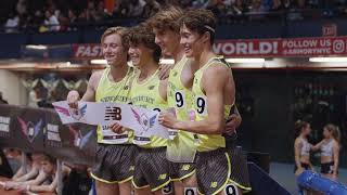 BehindTheScenes Newbury Parks RecordBreaking 4xMile Relay at New Balance Nationals Indoor [upl. by Aicnelav]