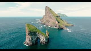 Faroe Islands  Drone Clips  Drangarnir [upl. by Pam]