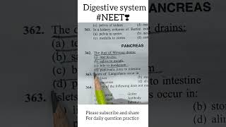 DIGESTIVE SYSTEM NEETZOOLOGYIMPORTANT QUESTION PYQSMCQSBIOLOGYNEET2025Practicemcqs [upl. by Brubaker456]