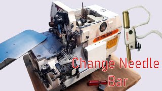 How to Change OverLock Needle Bar  Sewing Machine Tamil [upl. by Gabor]