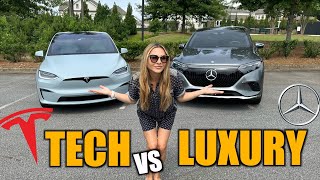 Mercedes EQS SUV vs Tesla Model X [upl. by Buzz]