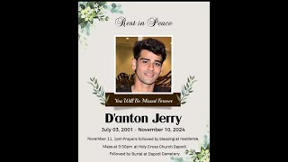 Funeral Service of Danton Jerry [upl. by Yasmar]