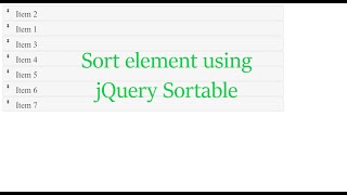 Sort element using jQuery sortable [upl. by Pence]