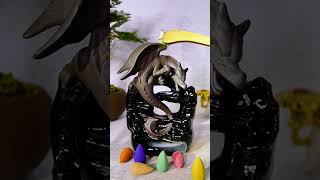 The dragon coils at the mountain peak exhaling smoke relaxingincense art asmr halloween [upl. by Ham]