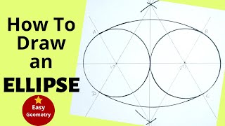 How to draw Ellipse with Compass  Easy Geometry [upl. by Aruon]