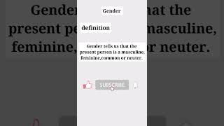 What is Gender Gender Definition in English Grammar viralgender definitionshortsshortenglish [upl. by Cheyney]