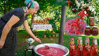 How to harvest cornelian cherry and make jam in the village  1 Hour of Best Recipes [upl. by Winchell]