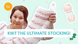 How to knit the easiest Christmas stocking ever  Full guide 🌲🧦 [upl. by Yolande]